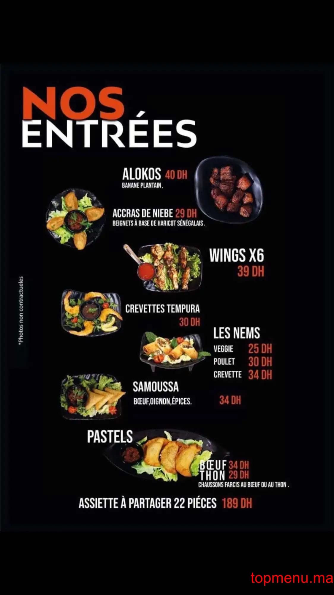 Restaurant Afrik’N’Fusion menu page 1 Afrik’N’Fusion menu page 1