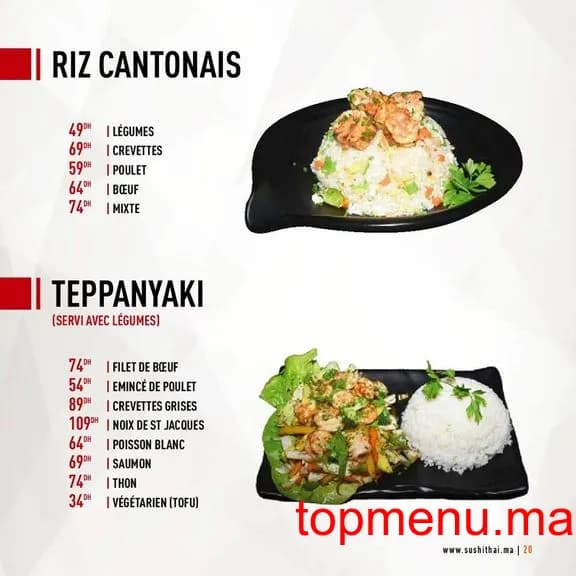 Restaurant Sushi thai menu page 5 Sushi thai menu page 5