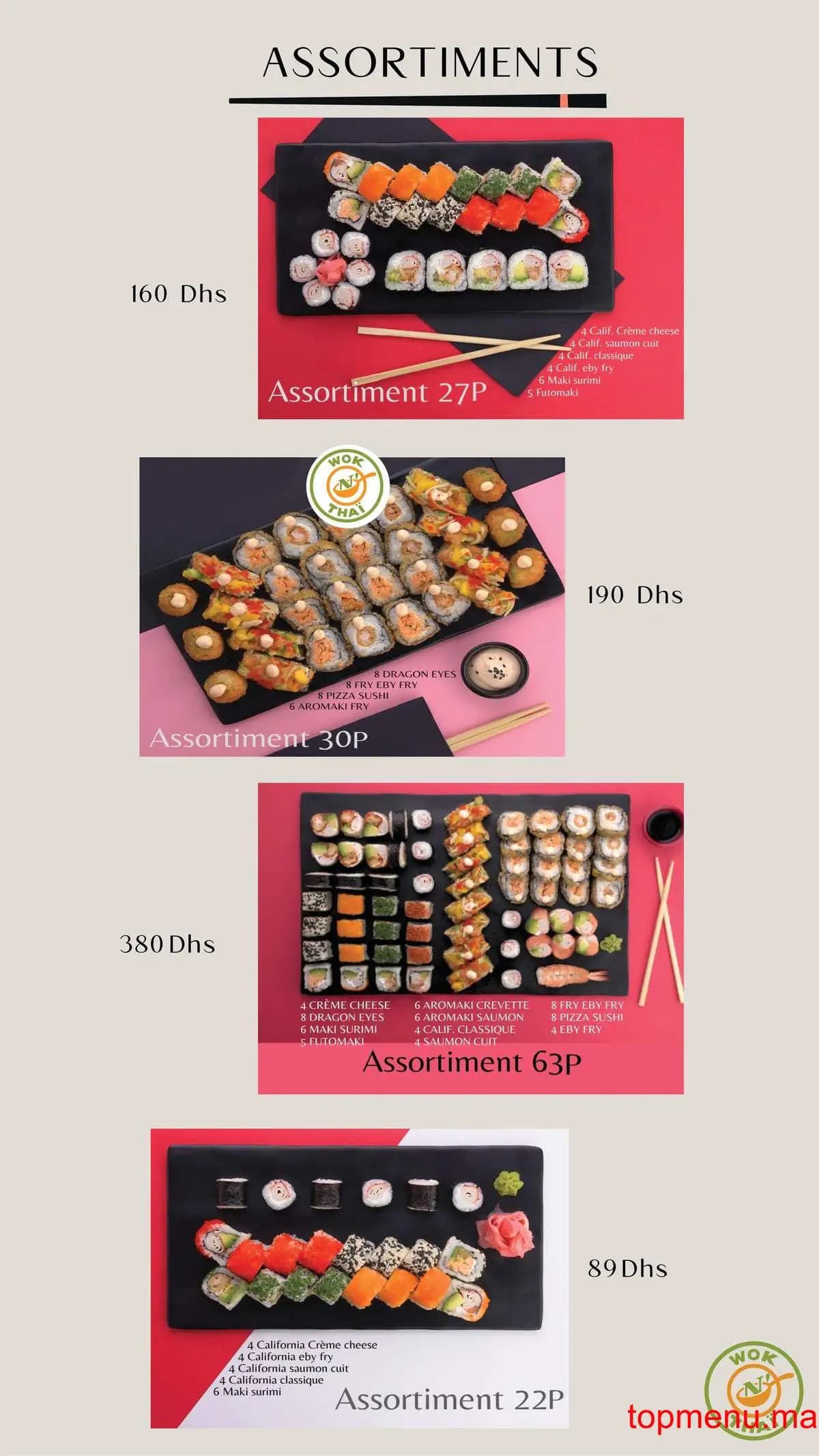 Restaurant Wok n’thaï menu page 16 Wok n’thaï menu page 16