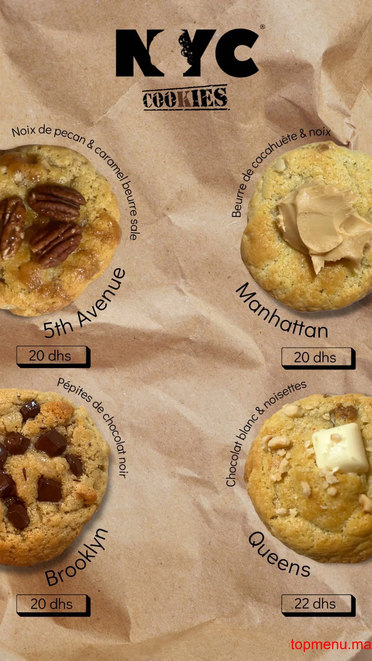 Restaurant NYC COOKIES menu page 3 NYC COOKIES menu page 3