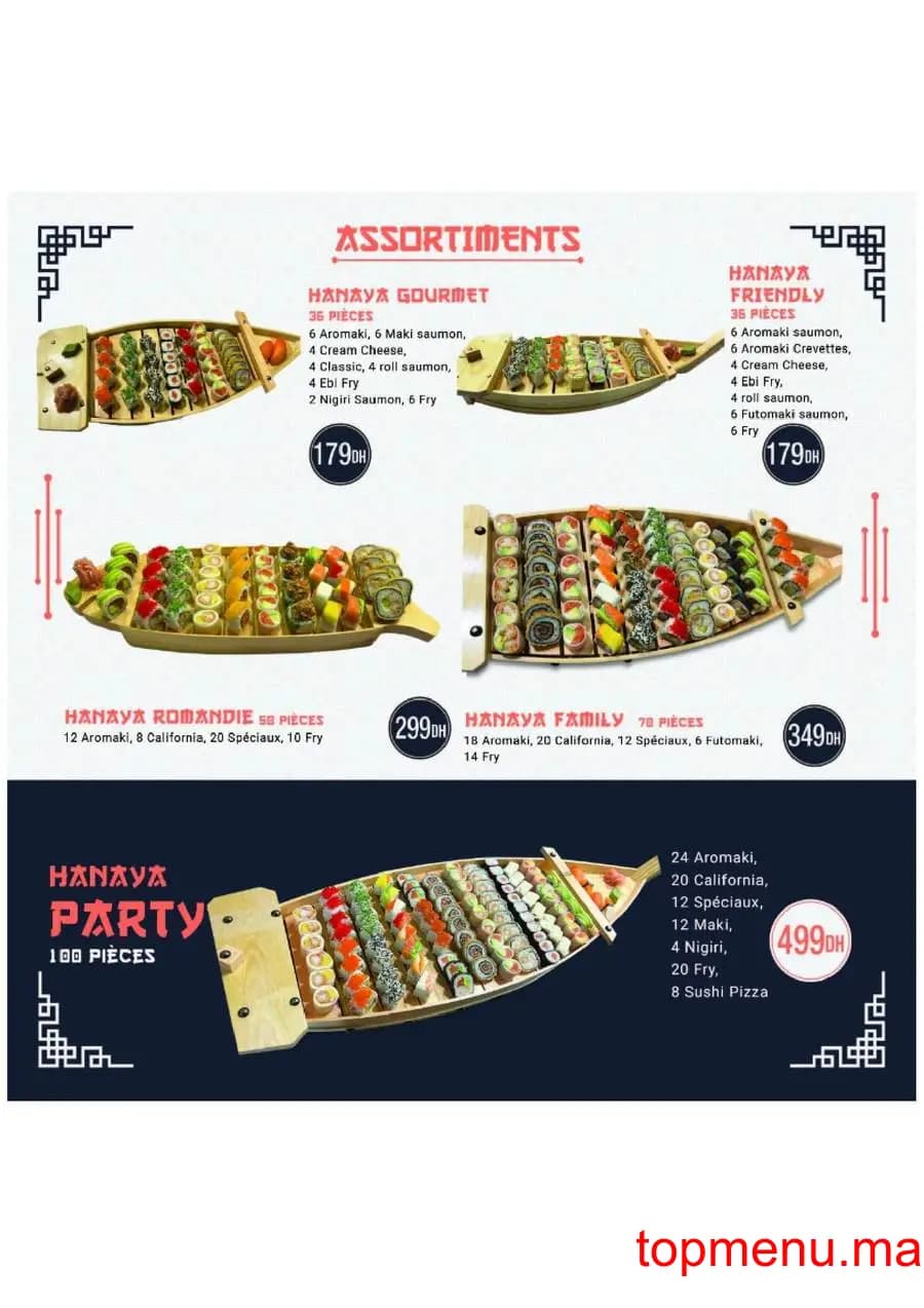 Restaurant Hanaya Sushi menu page 15 Hanaya Sushi menu page 15