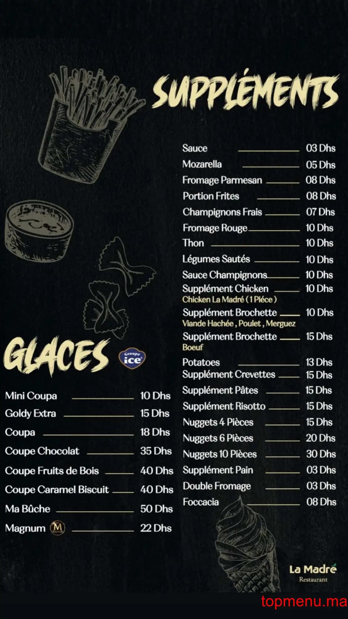 Restaurant La Madré menu page 8 La Madré menu page 8