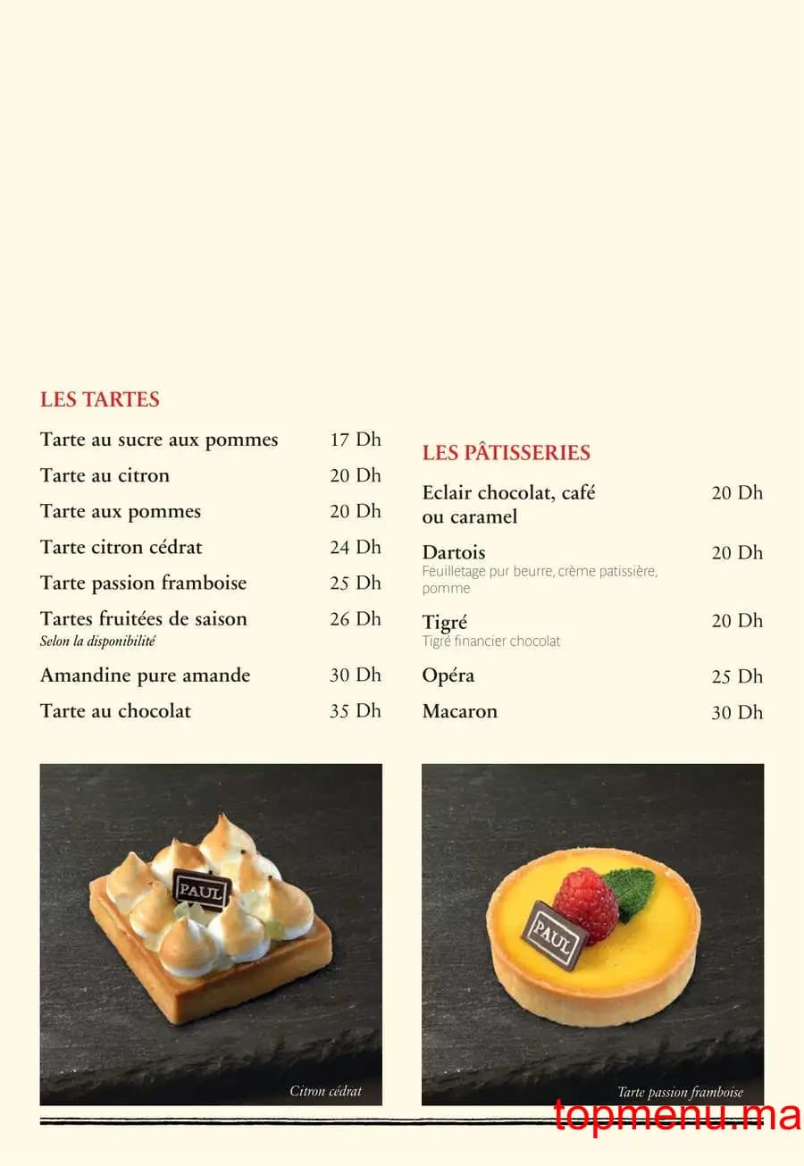Restaurant Paul Palmier menu page 12 Paul Palmier menu page 12