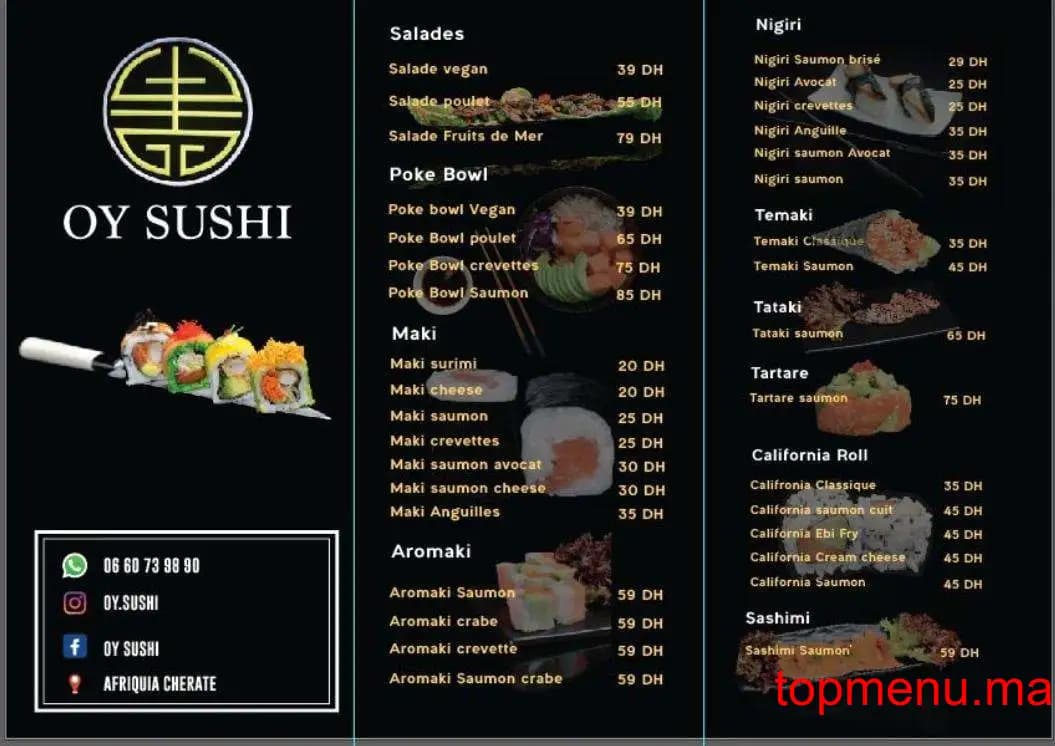 Restaurant Oy Sushi Californie menu page 2 Oy Sushi Californie menu page 2