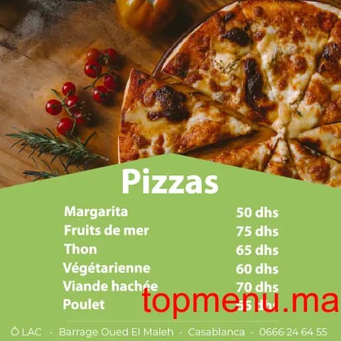 Restaurant O’lac menu page 5 O’lac menu page 5