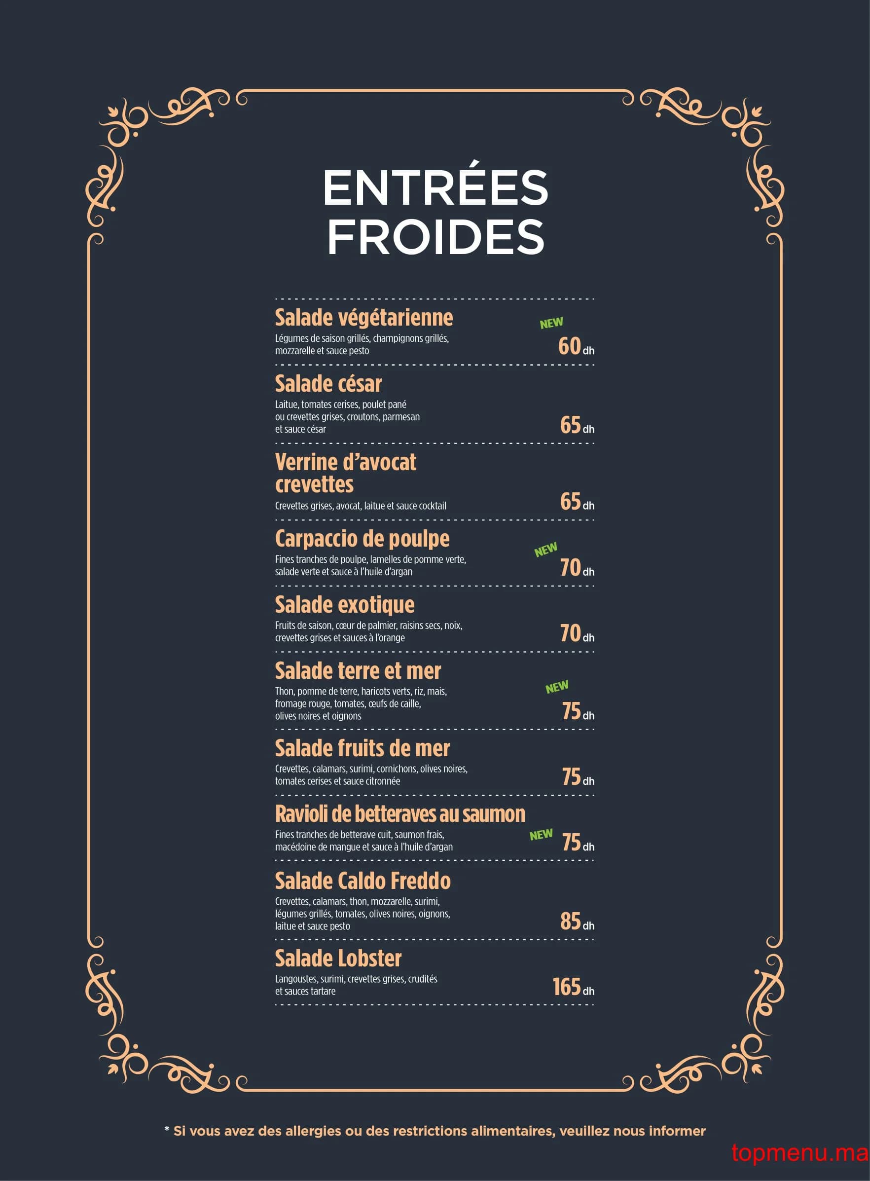 Restaurant Caldo Freddo menu page 9 Caldo Freddo menu page 9