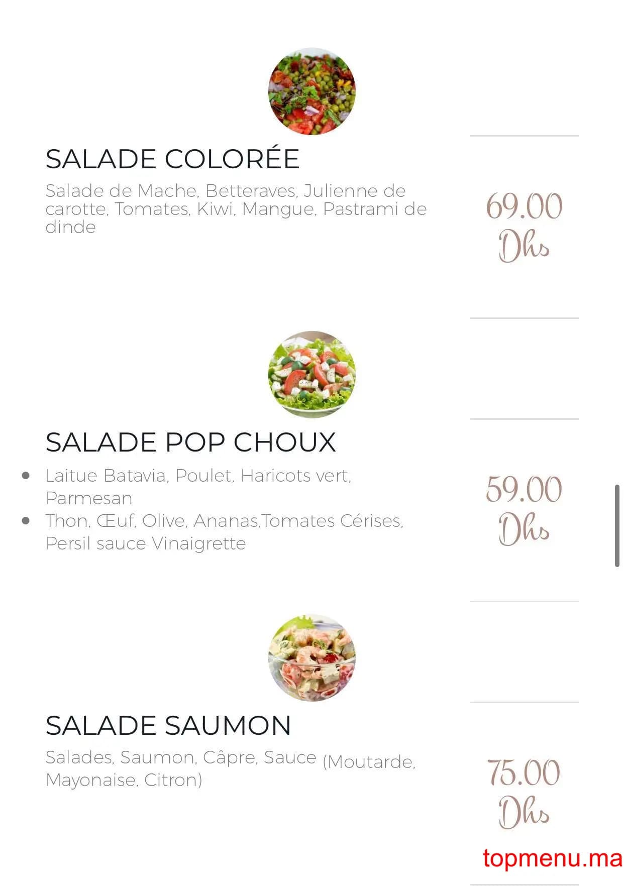 Restaurant POP CHOU menu page 5 POP CHOU menu page 5