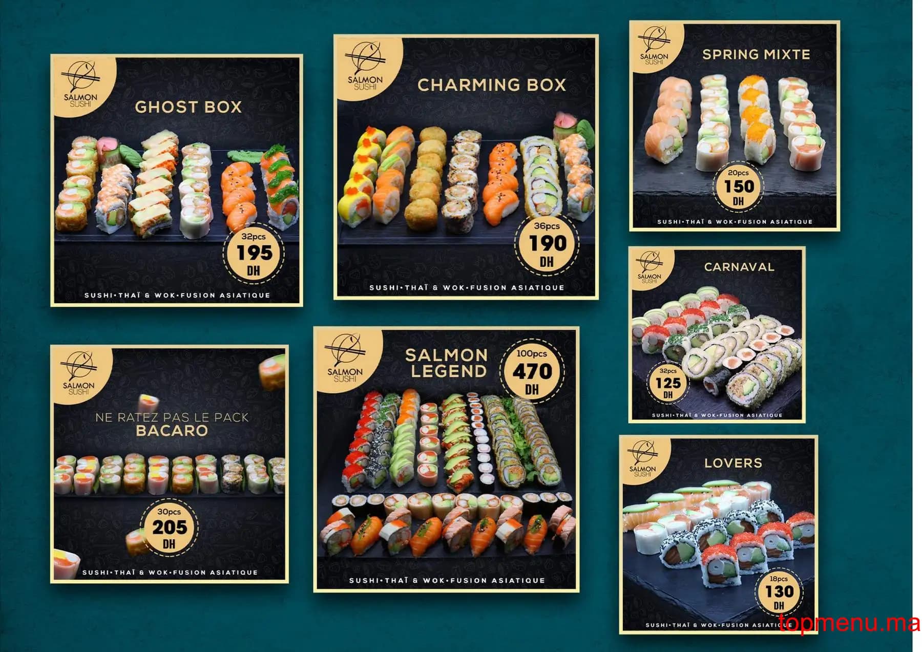 Restaurant Salmon Sushi menu page 14 Salmon Sushi menu page 14