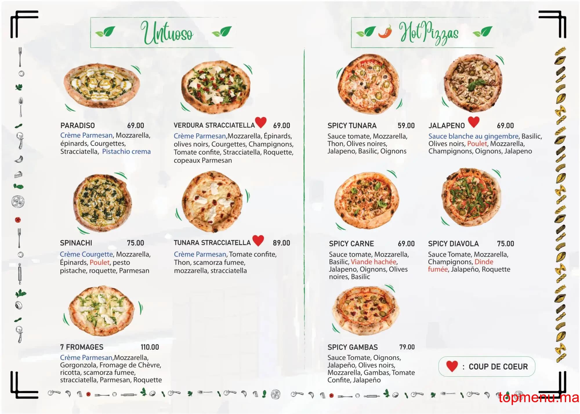 Restaurant Cucina Napoli Palmier menu page 7 Cucina Napoli Palmier menu page 7