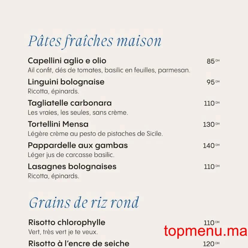 Restaurant Mensa menu page 3 Mensa menu page 3