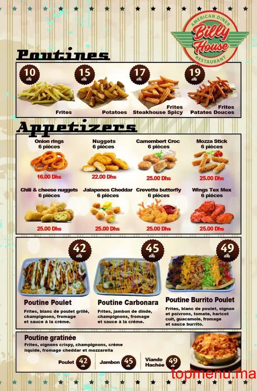 Restaurant Billy House menu page 4 Billy House menu page 4