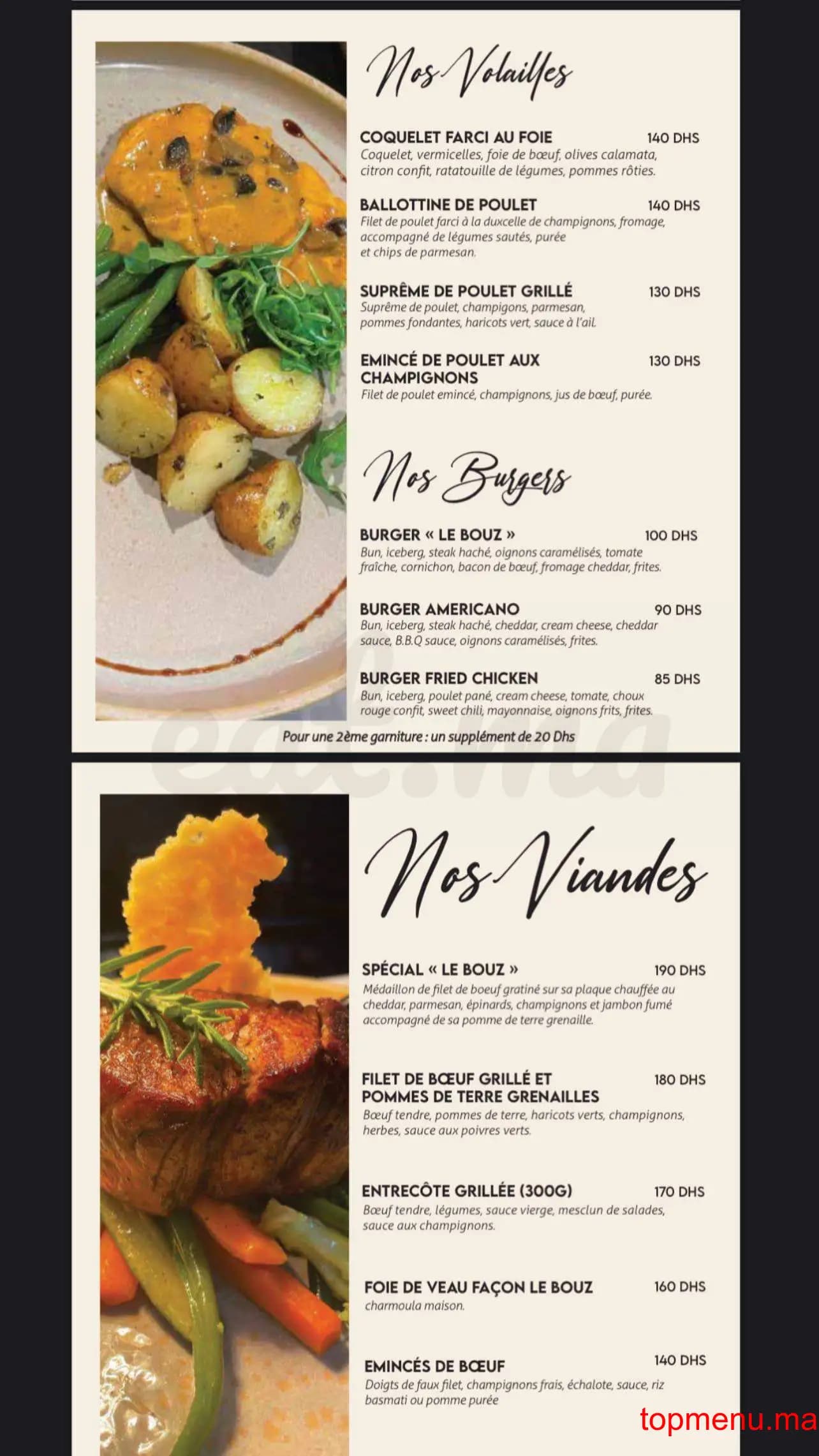 Restaurant le bouz menu page 4 le bouz menu page 4