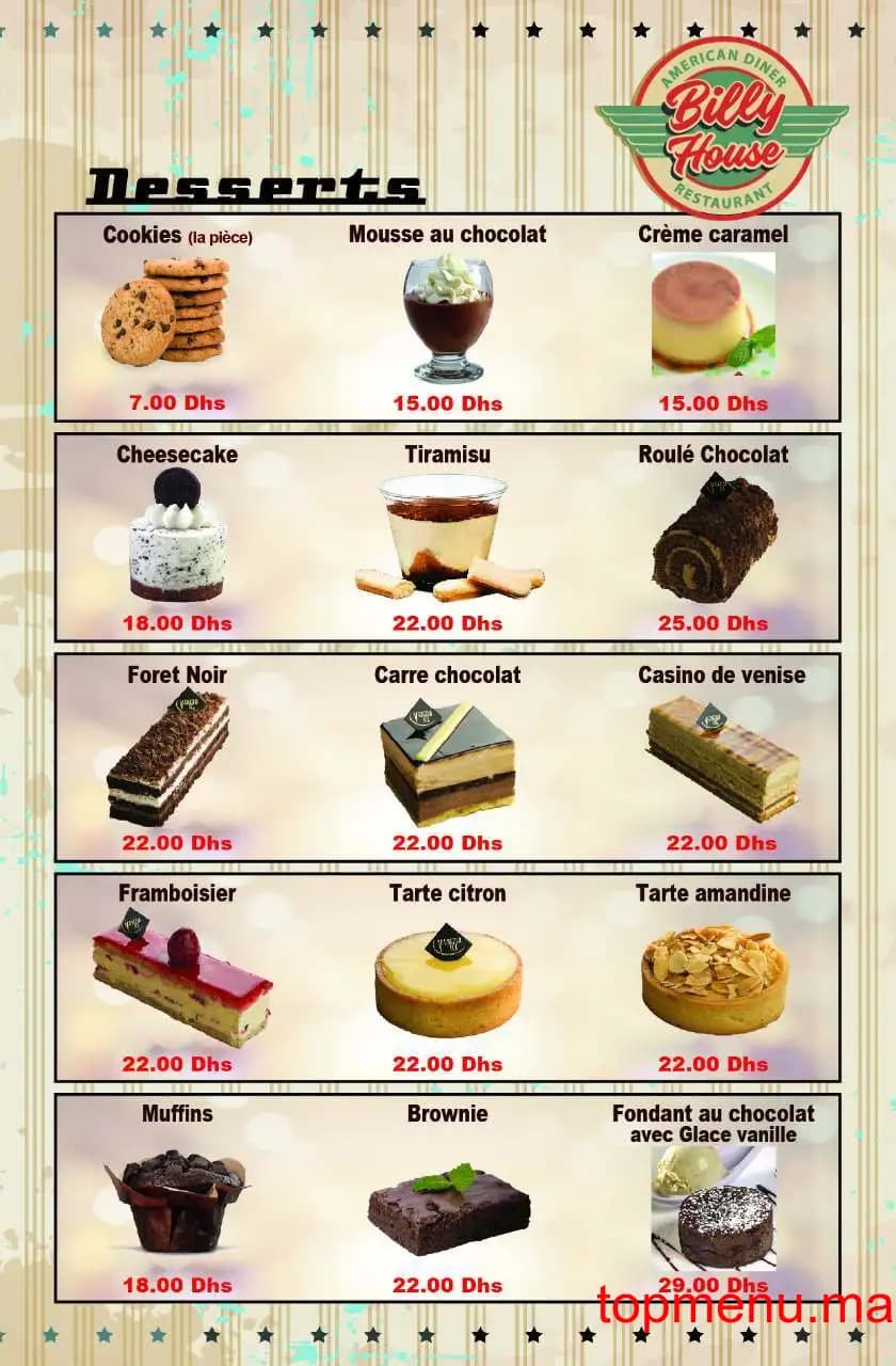 Restaurant Billy House menu page 11 Billy House menu page 11