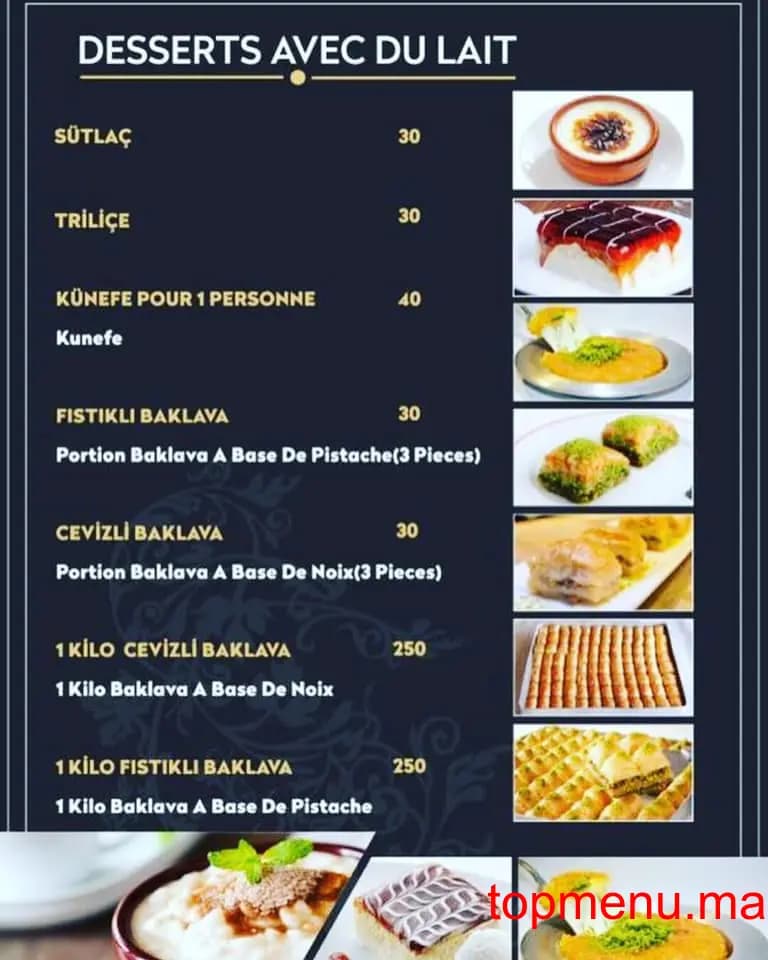 Restaurant La Flamme d’Istanbul menu page 2 La Flamme d’Istanbul menu page 2