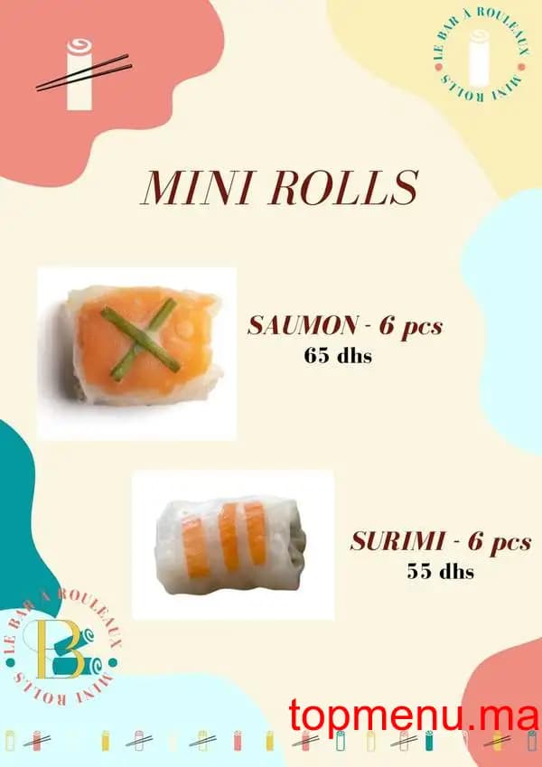 Restaurant Le Bar à Rouleaux menu page 6 Le Bar à Rouleaux menu page 6