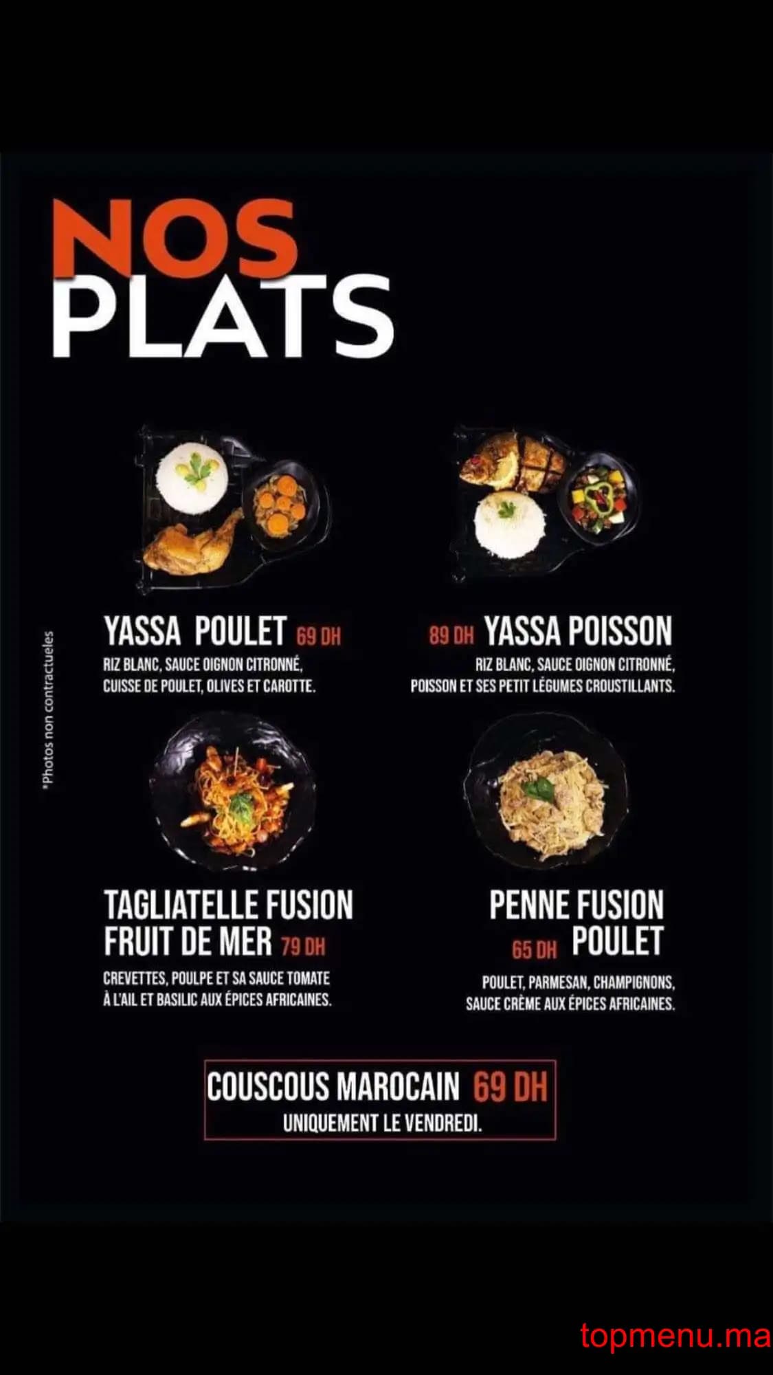 Restaurant Afrik’N’Fusion menu page 5 Afrik’N’Fusion menu page 5