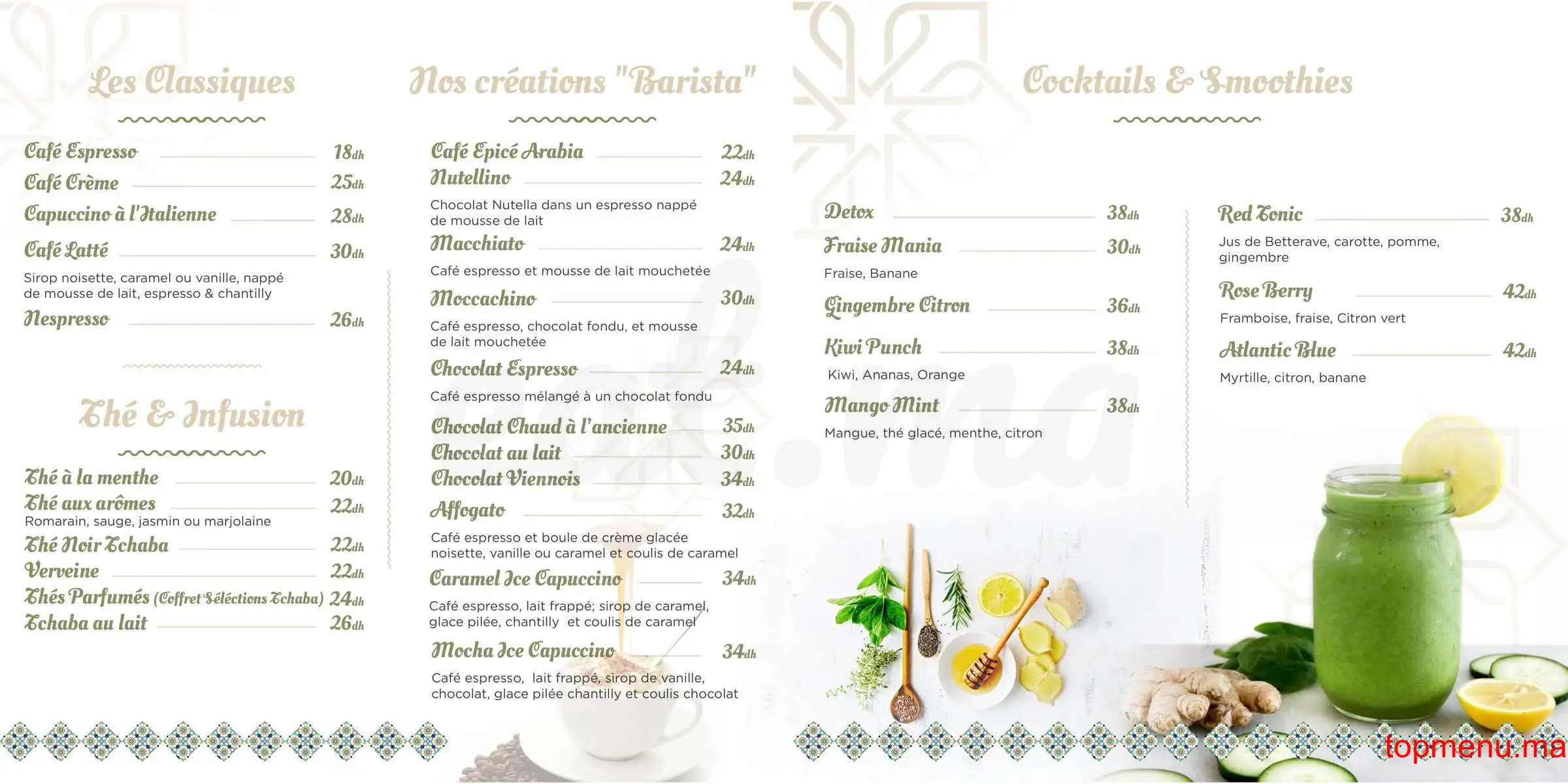 Restaurant Riad 21 menu page 2 Riad 21 menu page 2