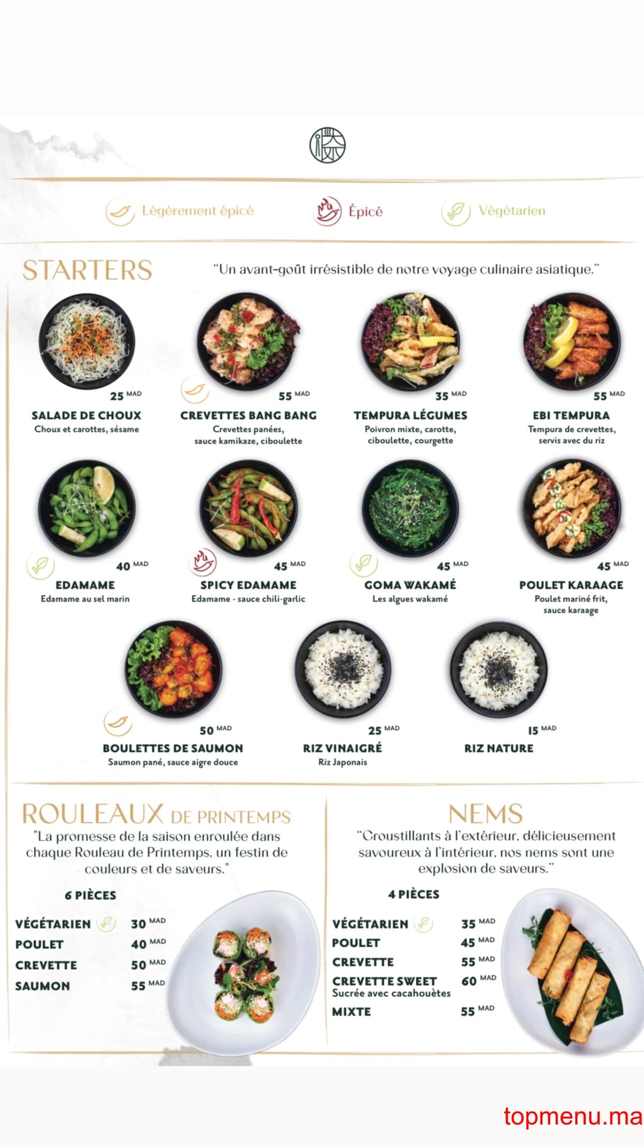Restaurant Asie’tte menu page 1 Asie’tte menu page 1