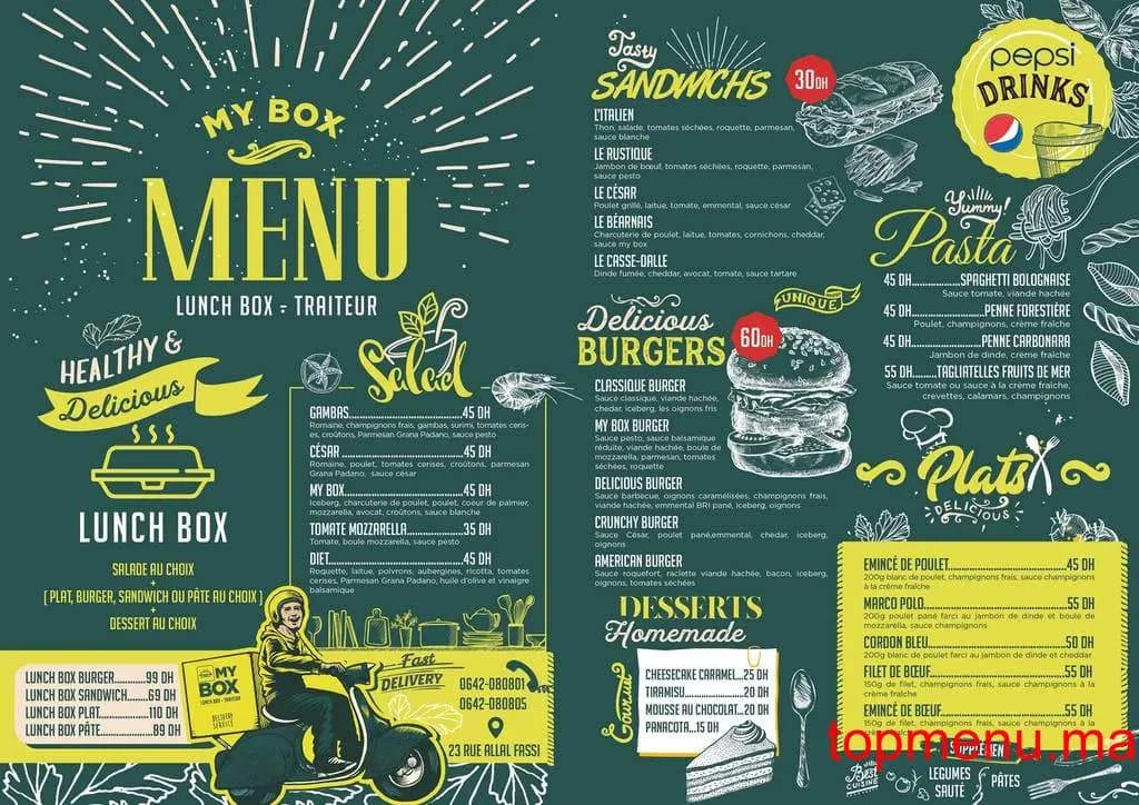 Restaurant My Box menu page 1 My Box menu page 1