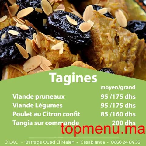 Restaurant O’lac menu page 2 O’lac menu page 2