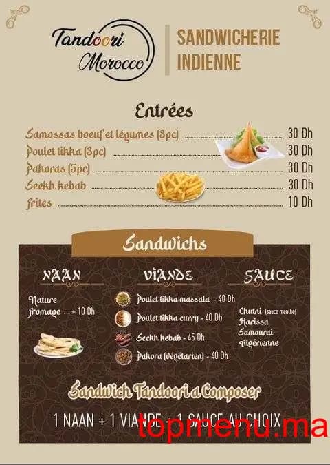Restaurant Tandoori Morocco menu page 1 Tandoori Morocco menu page 1