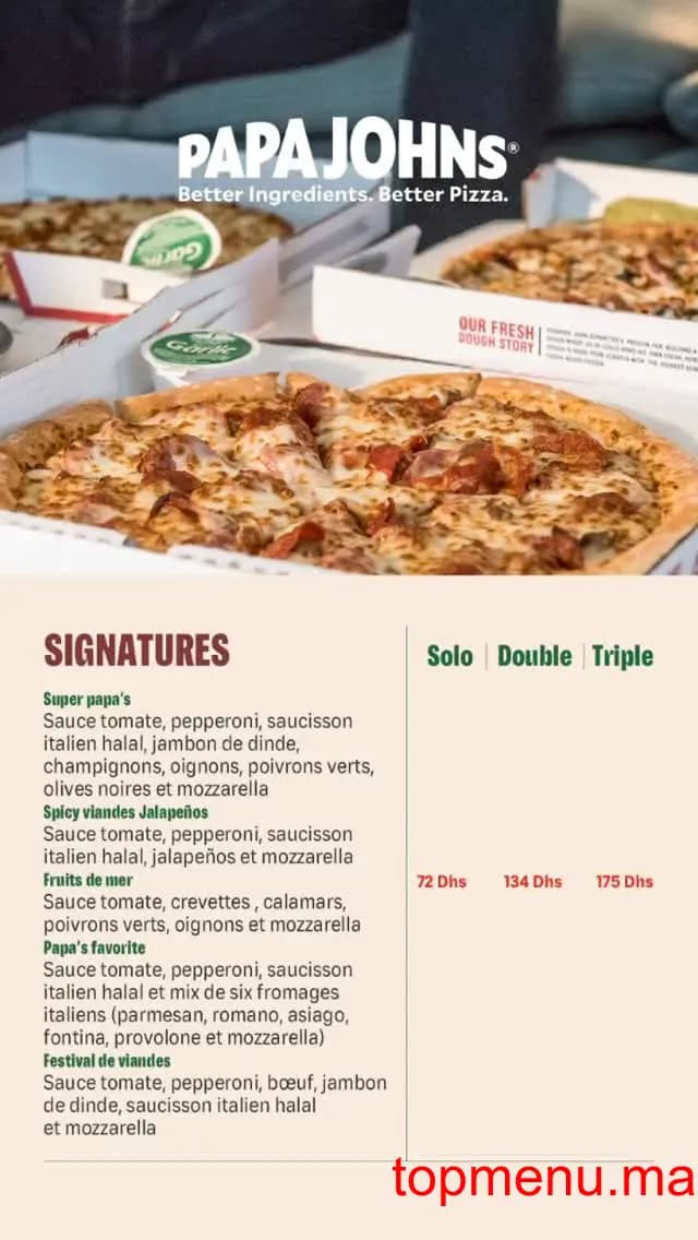Restaurant Papa John’s Racine menu page 4 Papa John’s Racine menu page 4