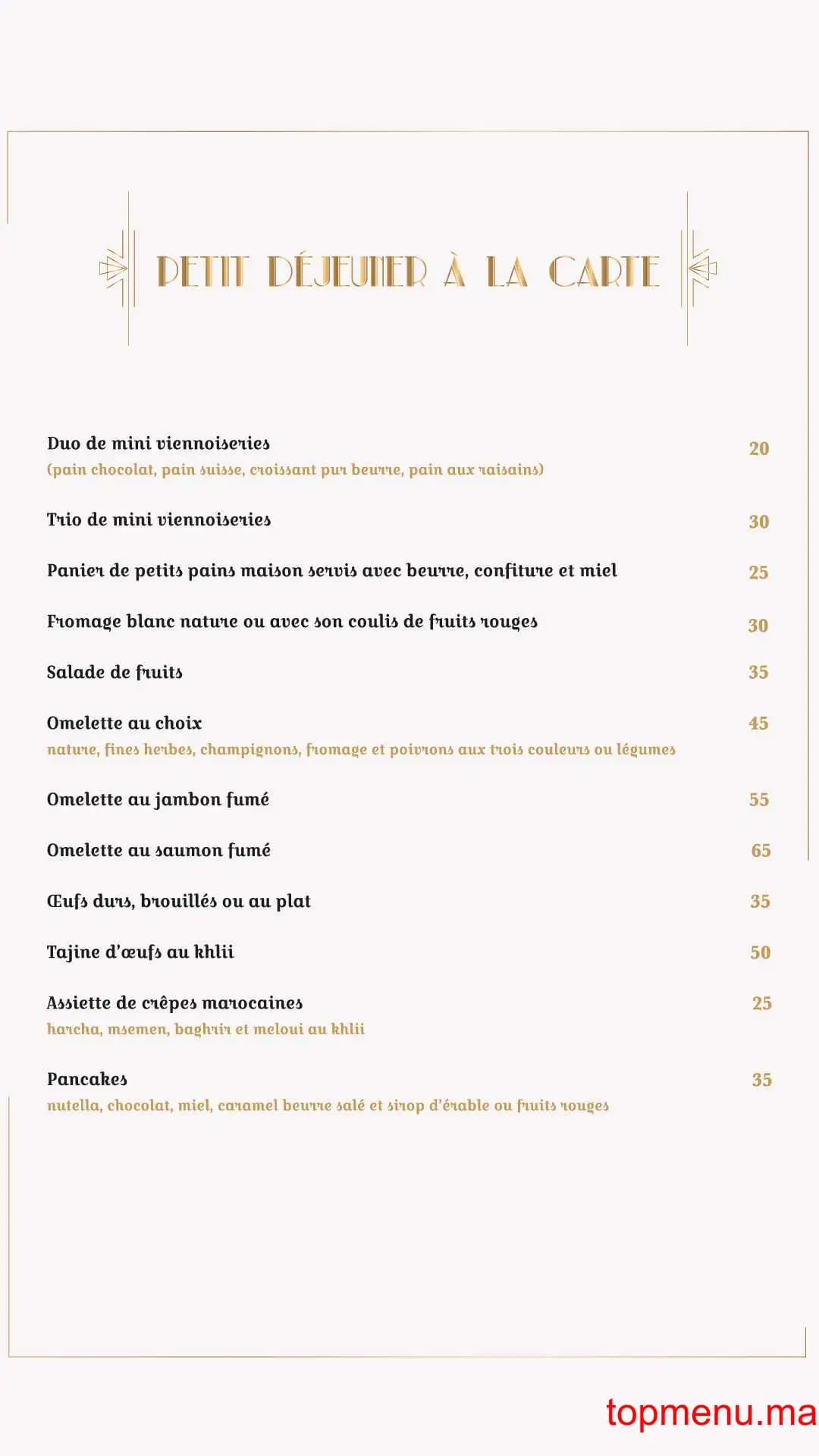 Restaurant Le Gatsby menu page 5 Le Gatsby menu page 5