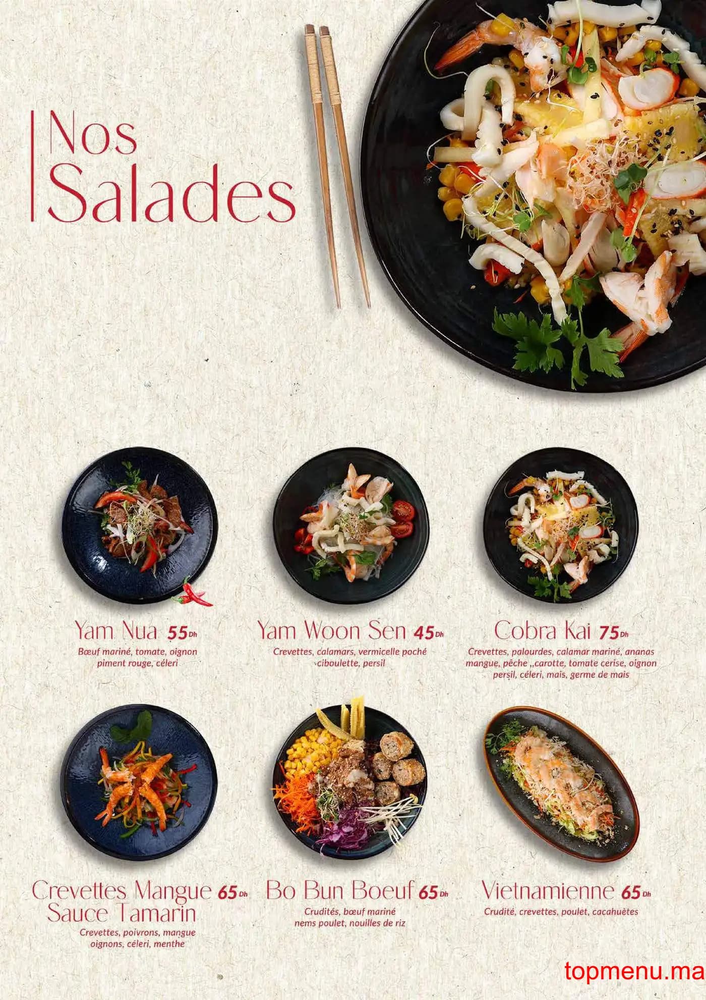 Restaurant COBRA KAI menu page 1 COBRA KAI menu page 1