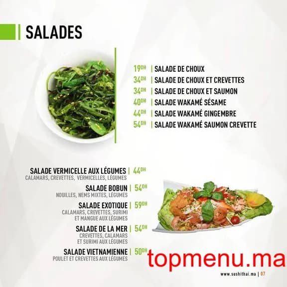 Restaurant Sushi thai menu page 21 Sushi thai menu page 21