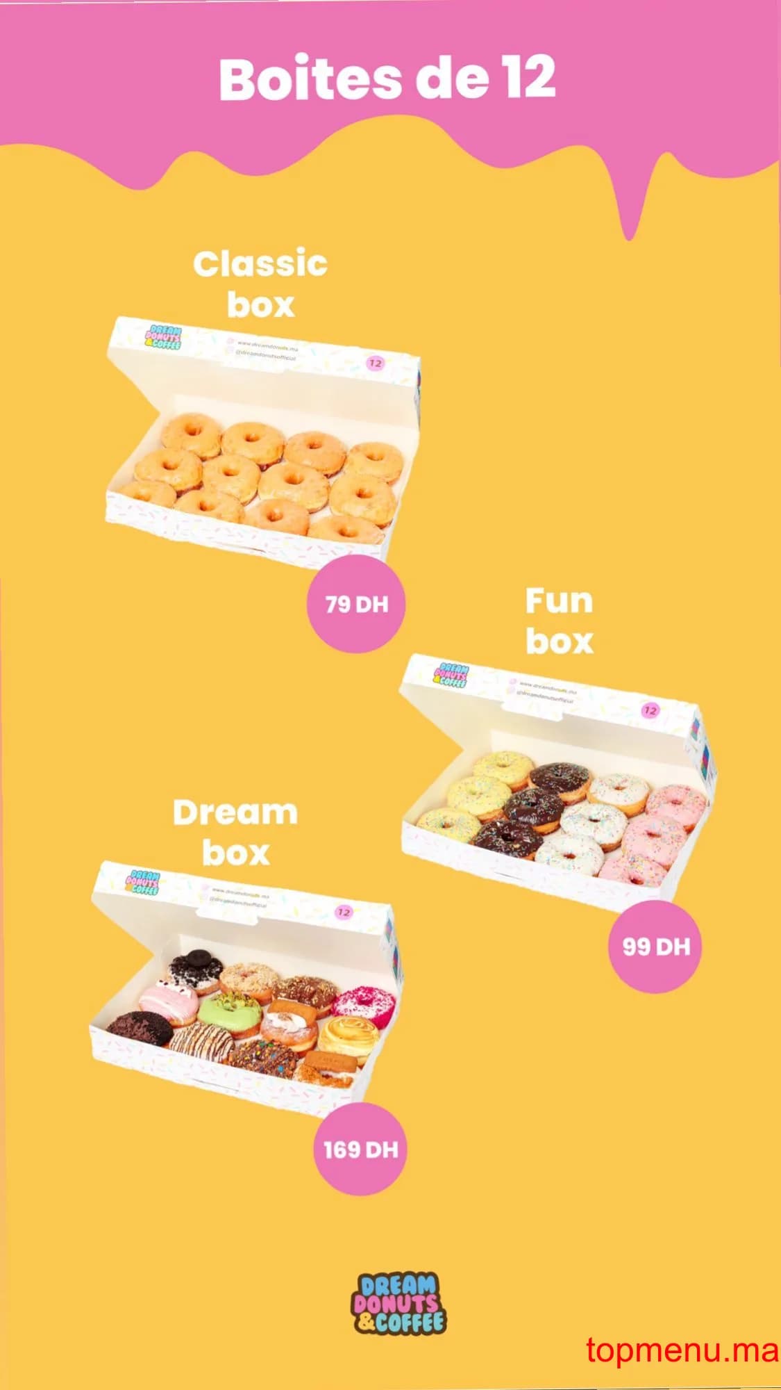Restaurant Dream donuts menu page 3 Dream donuts menu page 3