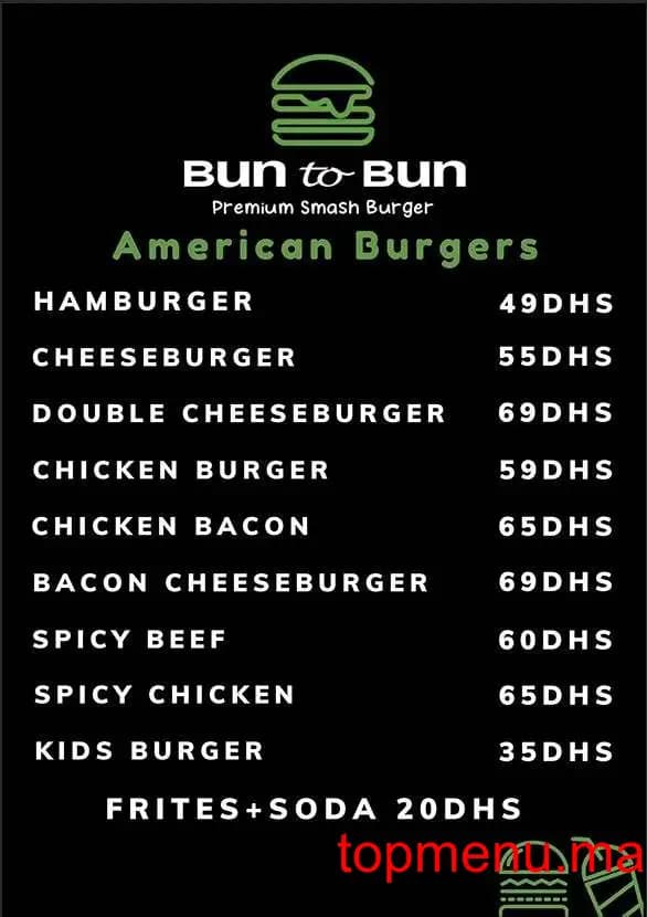 Restaurant Bun to Bun menu page 3 Bun to Bun menu page 3