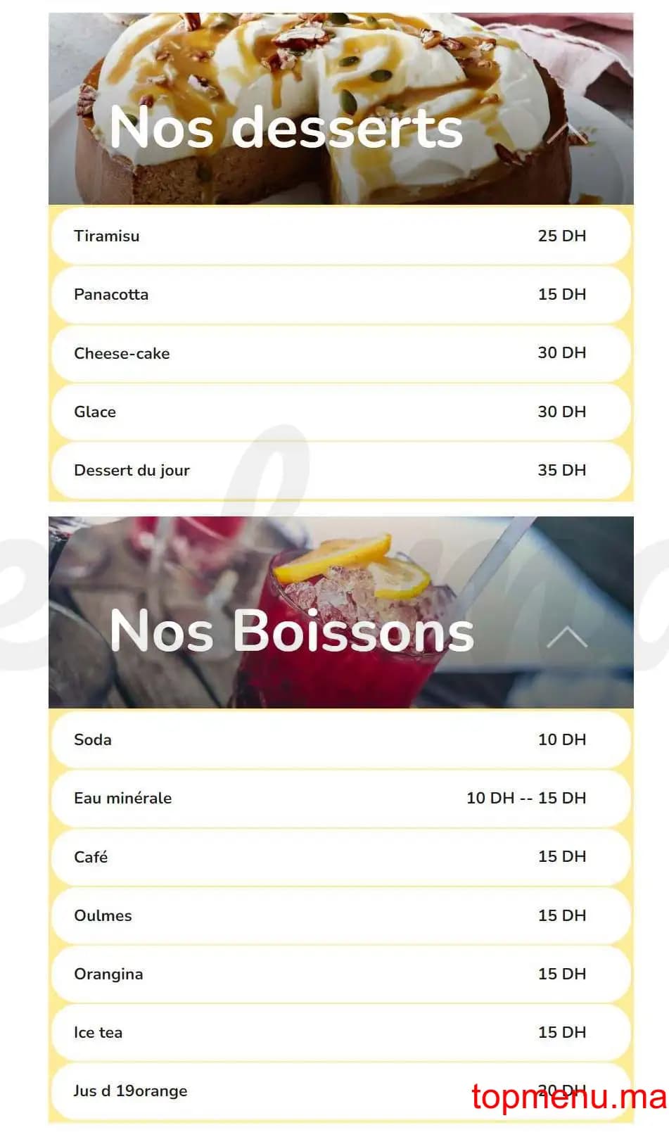 Restaurant Pasta Pino menu page 6 Pasta Pino menu page 6