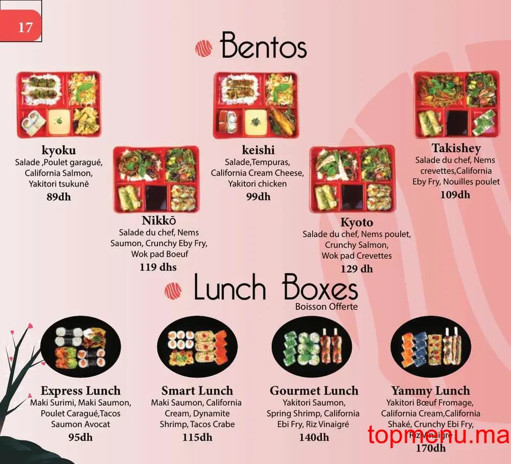 Restaurant Kyoto Sushi menu page 1 Kyoto Sushi menu page 1