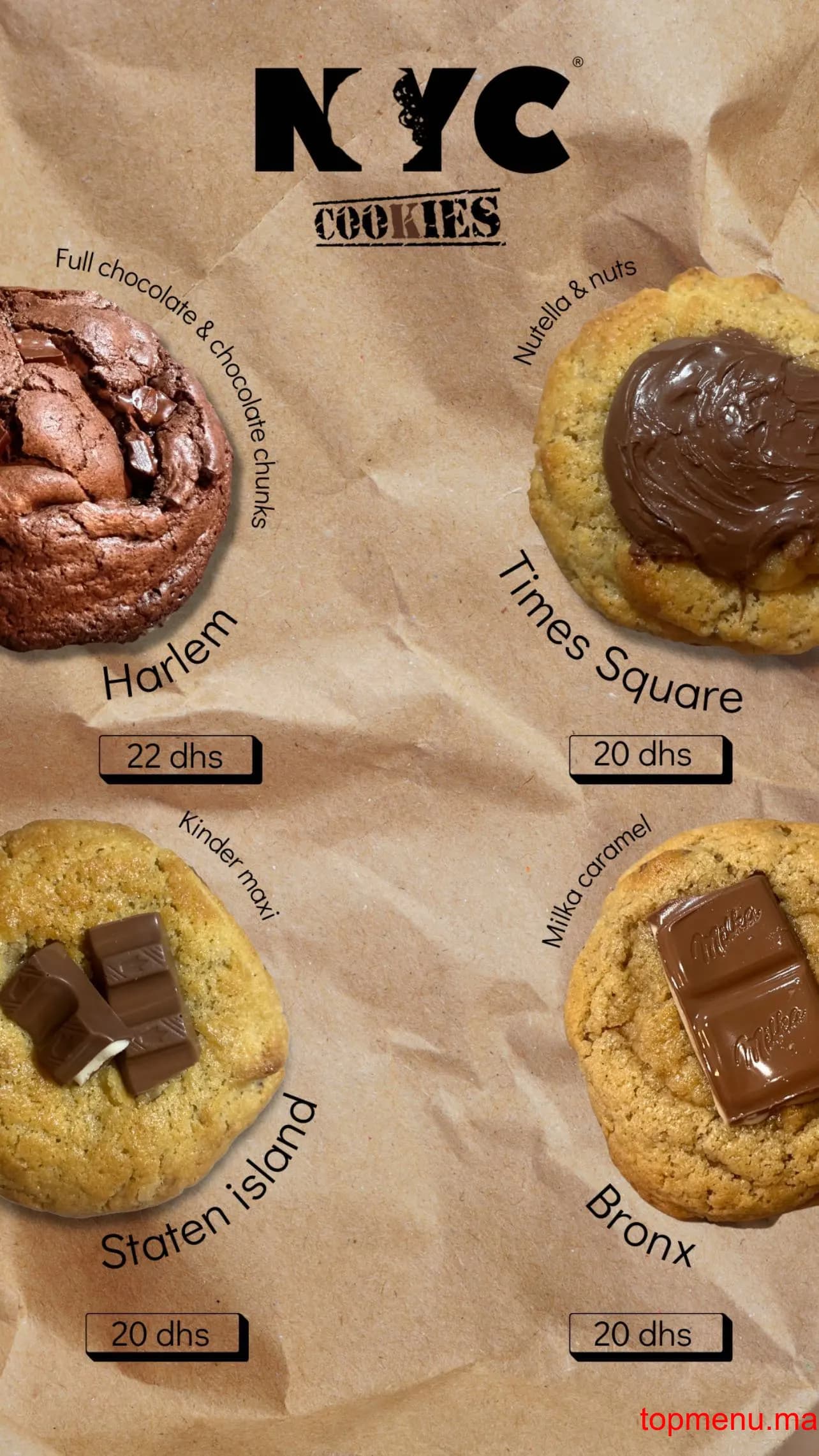 Restaurant NYC COOKIES menu page 2 NYC COOKIES menu page 2