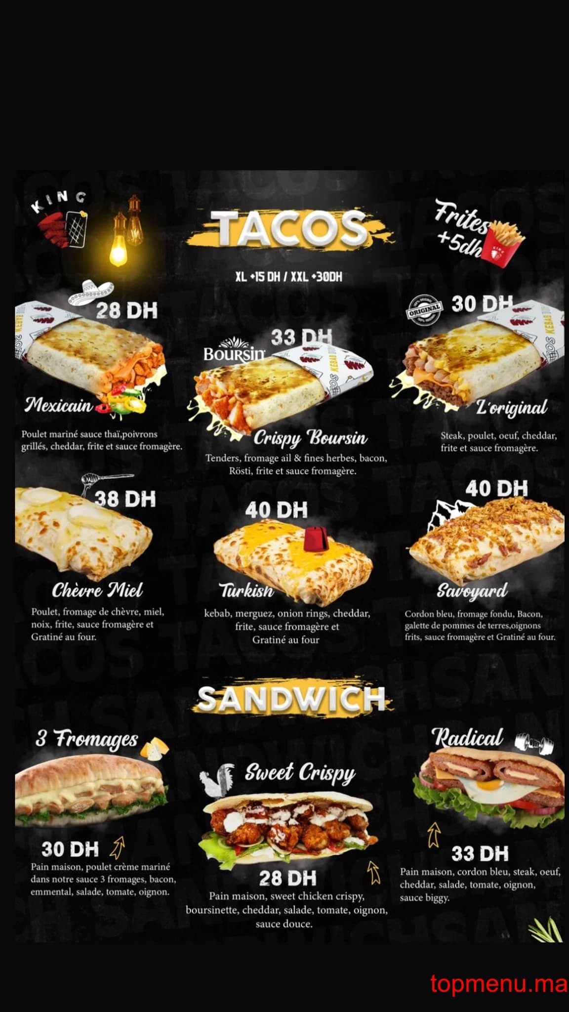 Restaurant KingTacos menu page 4 KingTacos menu page 4