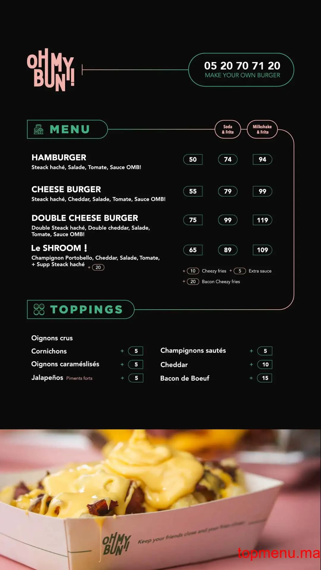 Restaurant Oh My Bun Dar Bouazza menu page 2 Oh My Bun Dar Bouazza menu page 2