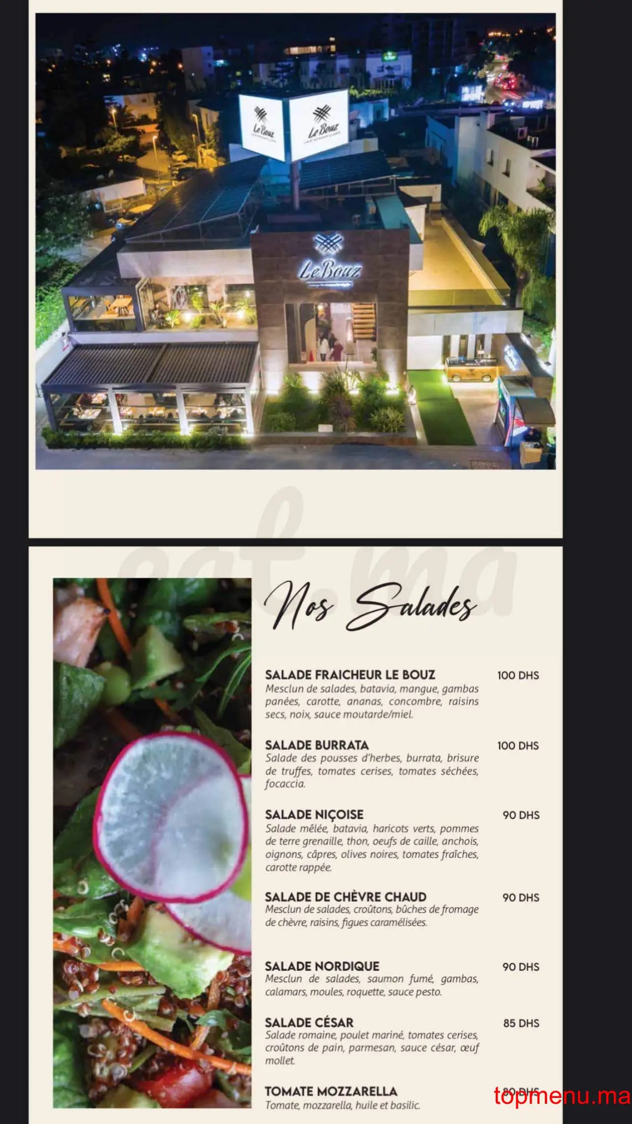 Restaurant le bouz menu page 8 le bouz menu page 8