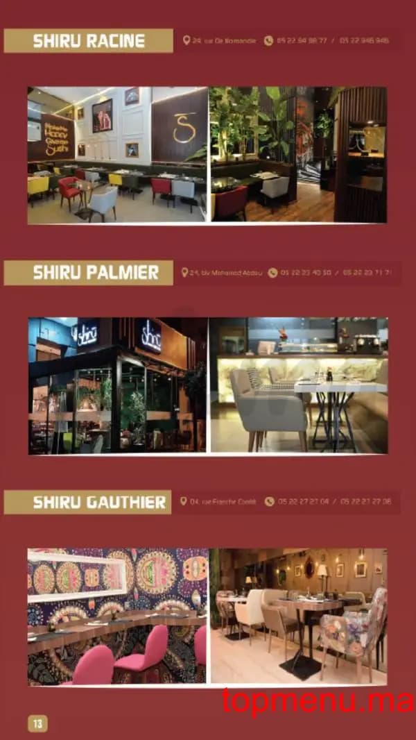 Restaurant Shiru – Sushis – Thaï & Woks menu page 12 Shiru – Sushis – Thaï & Woks menu page 12