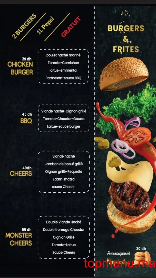Restaurant Cheers grill menu page 4 Cheers grill menu page 4