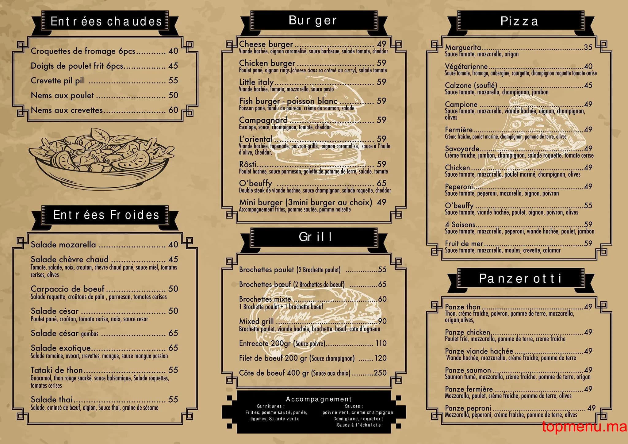 Restaurant O’Beuffy menu page 1 O’Beuffy menu page 1