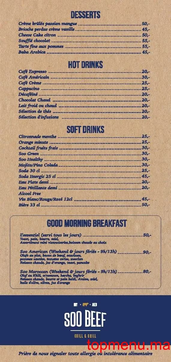 Restaurant Soo Beef menu page 2 Soo Beef menu page 2