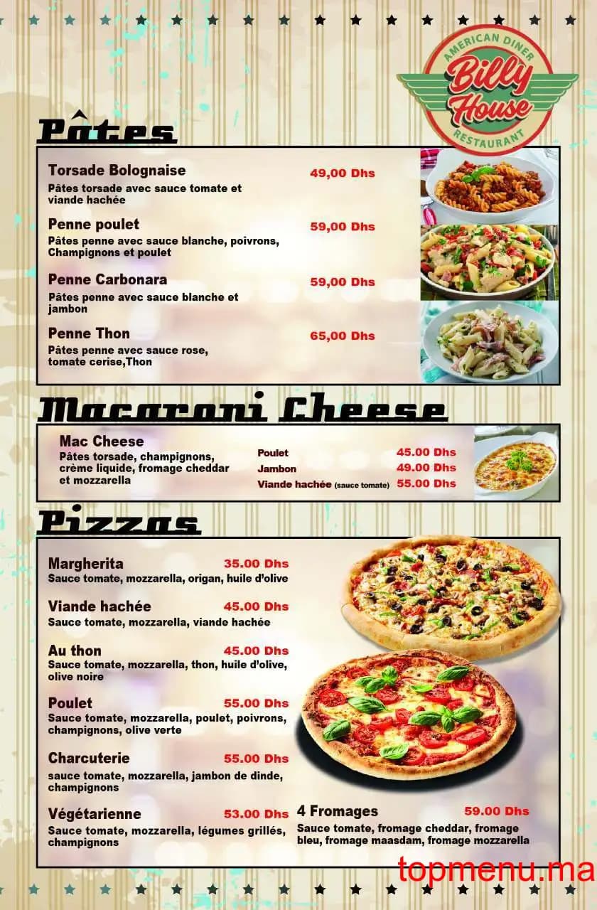 Restaurant Billy House menu page 10 Billy House menu page 10