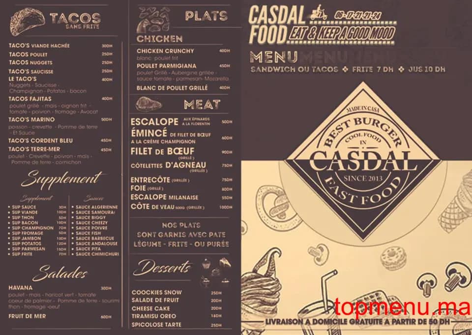 Restaurant Le Casdal menu page 1 Le Casdal menu page 1