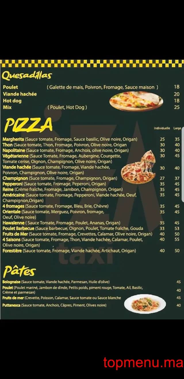 Restaurant Taxi Pizza menu page 2 Taxi Pizza menu page 2