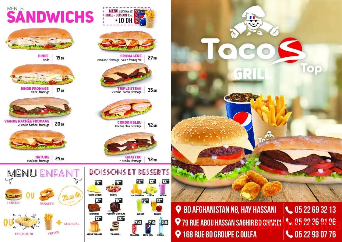 Restaurant TacosTop Grill menu page 1 TacosTop Grill menu page 1
