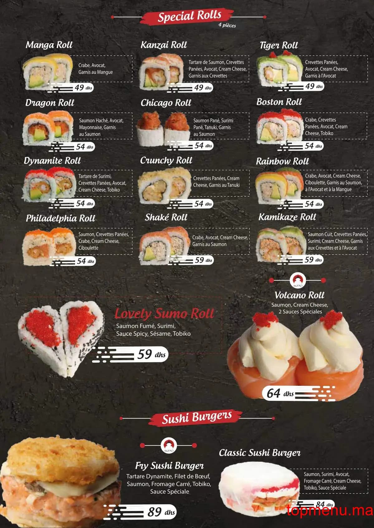 Restaurant Sumo sushi menu page 22 Sumo sushi menu page 22