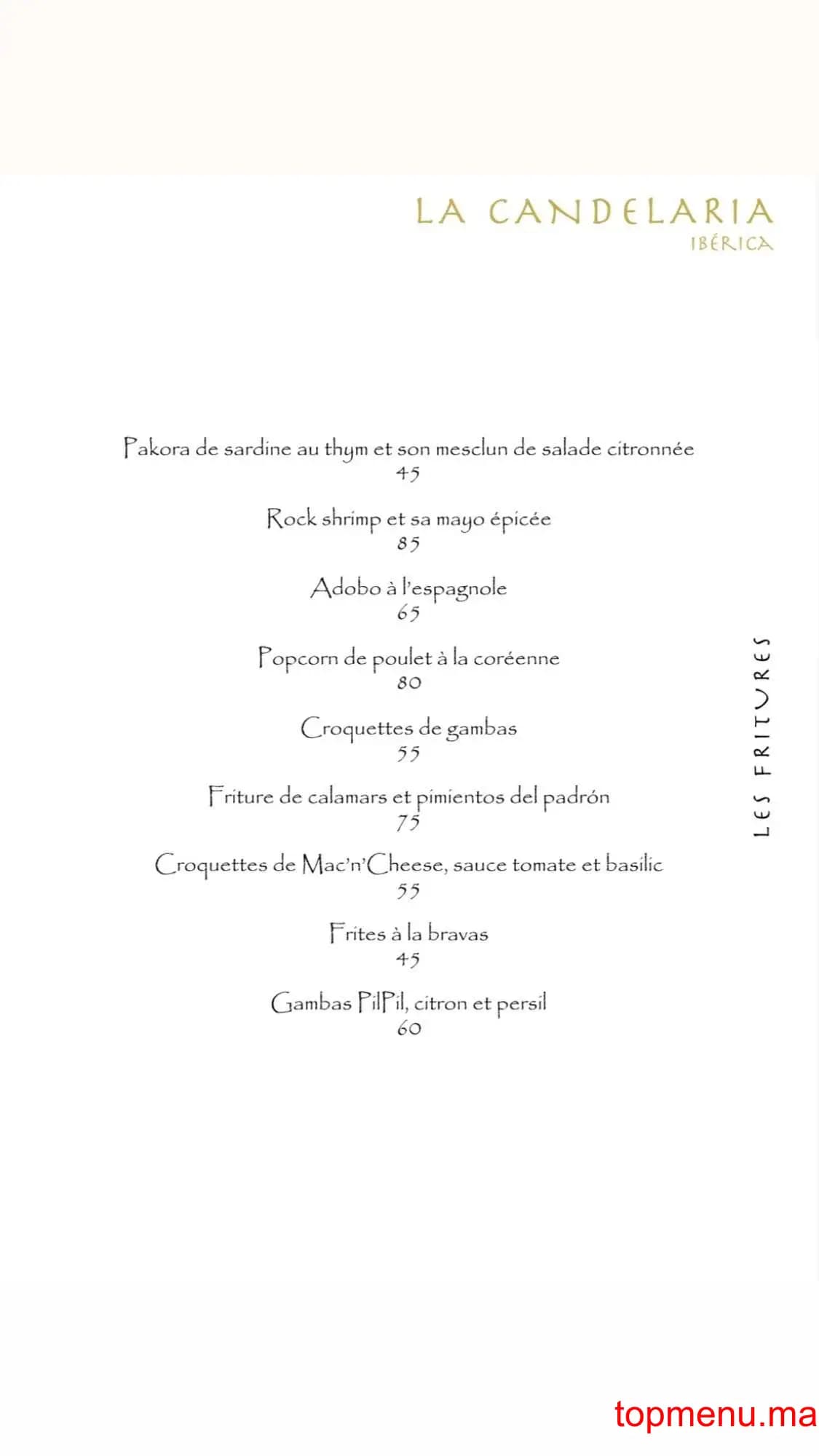 Restaurant La Candelaria menu page 2 La Candelaria menu page 2