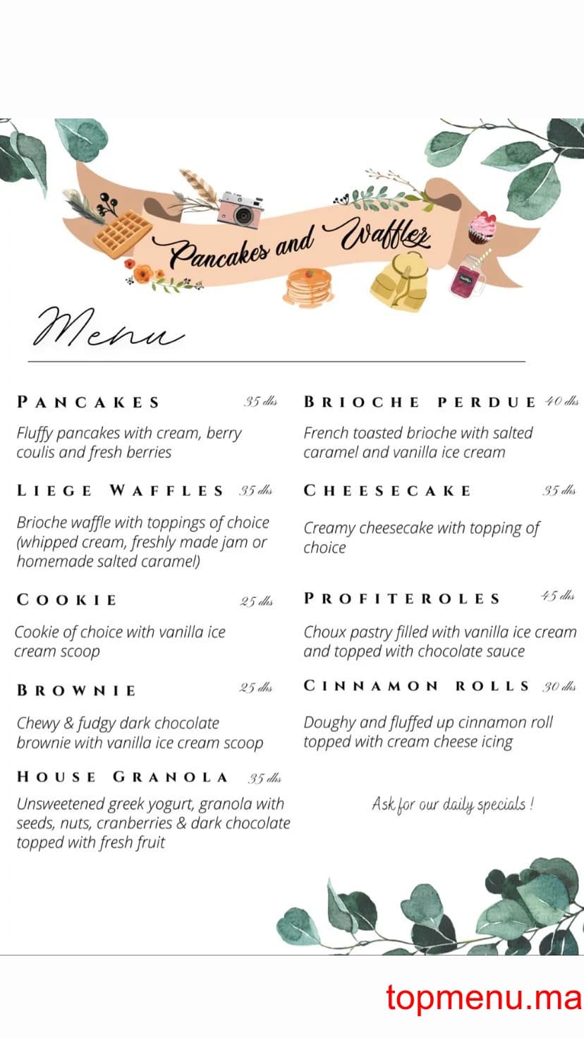 Restaurant Pancakes and Wafflez menu page 1 Pancakes and Wafflez menu page 1