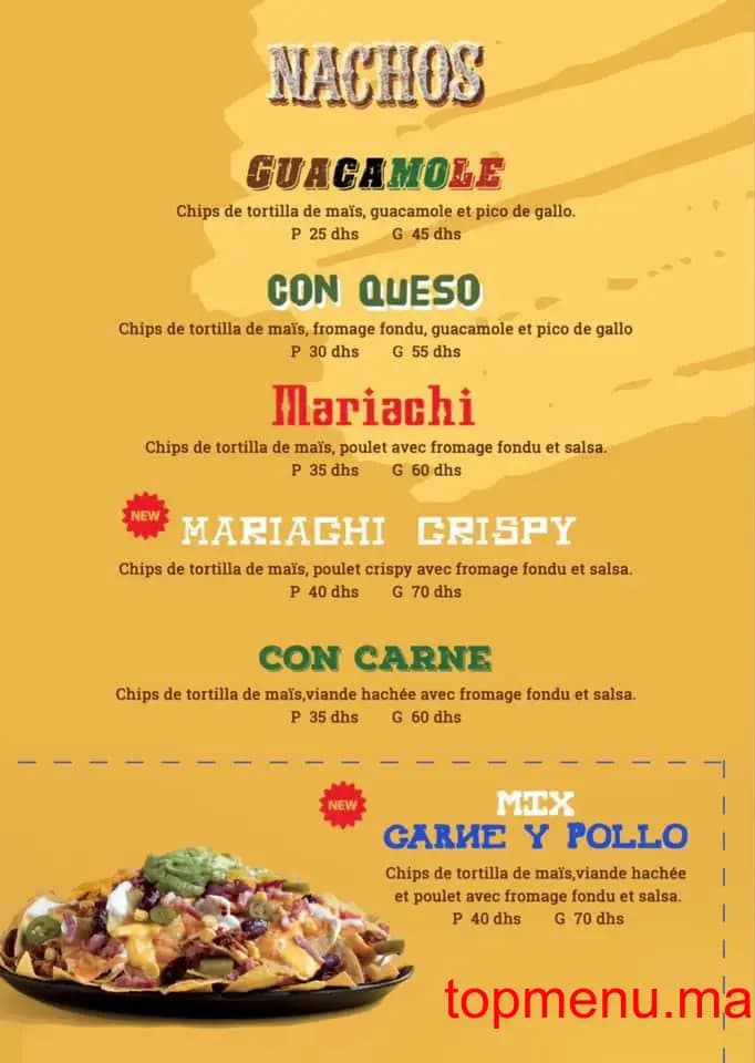Restaurant Cantina Mariachi menu page 9 Cantina Mariachi menu page 9