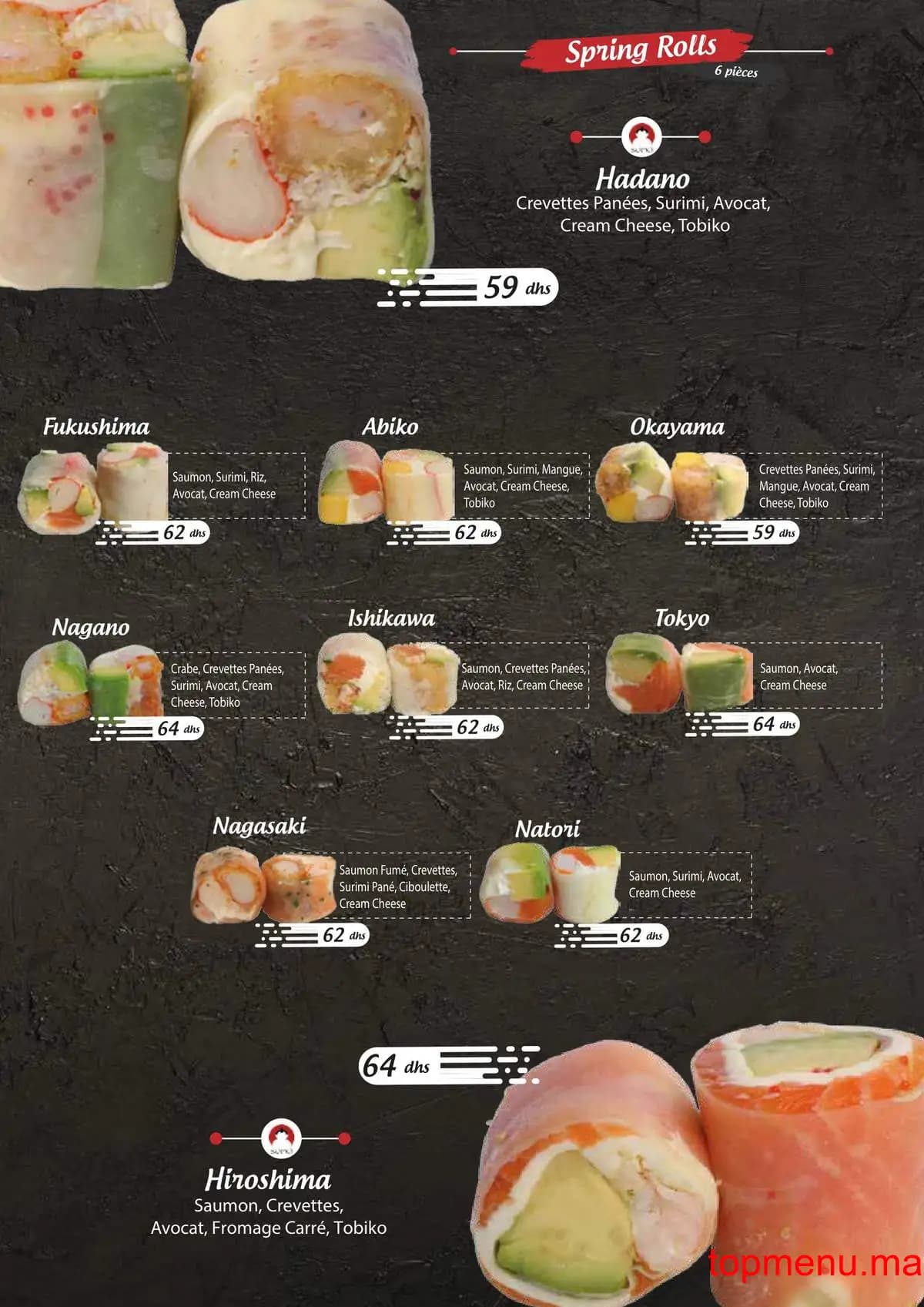 Restaurant Sumo sushi menu page 21 Sumo sushi menu page 21